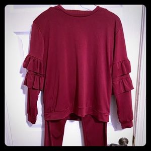 Burgundy TWO PIECE long SET